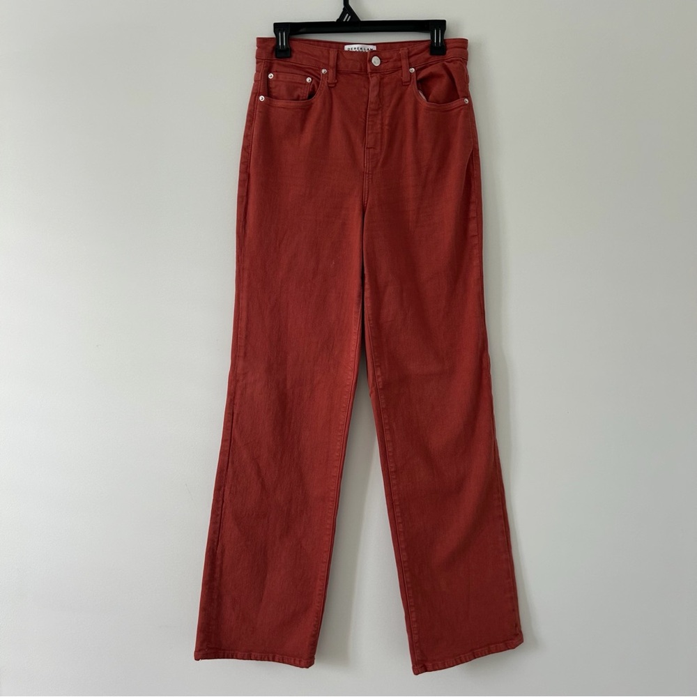 10 Crosby Derek Lam High Rise Wide Leg Pants Fall Casual Terracotta Red 29